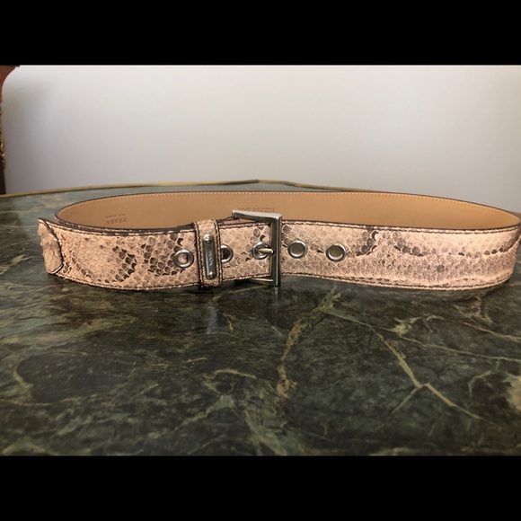 Prada peach python belt, 85/34